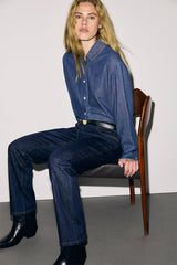 IZA RAW-DENIM STRAIGHT JEANS