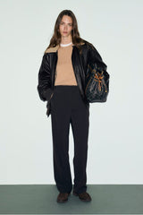 MILI BROWN ELASTICATED BACK SUIT TROUSERS