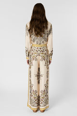 AMANYA FLOWING SCARF PRINT TROUSERS