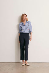 PACO11 NAVY STRAIGHT TROUSERS