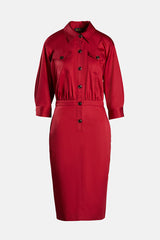 PALGIO RED SHIRT DRESS