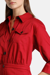 PALGIO RED SHIRT DRESS
