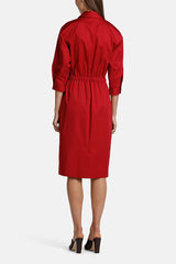 PALGIO RED SHIRT DRESS