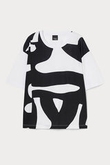 PALPITI BLACK WAVE PRINT T-SHIRT