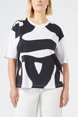 PALPITI BLACK WAVE PRINT T-SHIRT