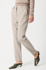 BEIGE ELASTICATED WAIST TROUSERS