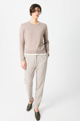 BEIGE ELASTICATED WAIST TROUSERS