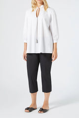 PANINO BLACK SLIM COTTON TROUSERS