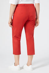 PANINO RED SLIM COTTON TROUSERS