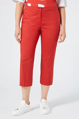 PANINO RED SLIM COTTON TROUSERS