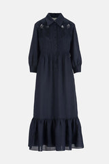 PARISI BLUE EMBROIDERED TUNIC DRESS