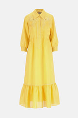 PARISI YELLOW EMBROIDERED TUNIC DRESS