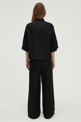 URSE BLACK LOOSE LINEN SHIRT