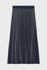 VALLY TWO-TONE NAVY PLEATED SKIRT