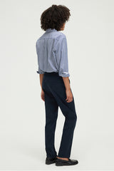 JULIEN NAVY 7/8 SLIM TROUSERS