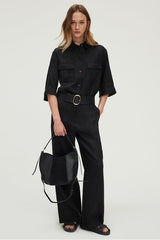 LEONI WIDE LEG LINEN TROUSERS