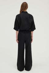 LEONI WIDE LEG LINEN TROUSERS
