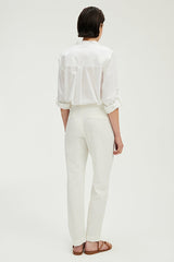 LUTIE COTTON LINEN STRAIGHT TROUSERS