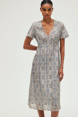 PHARA LONG SEQUINNED FITTED DRESS