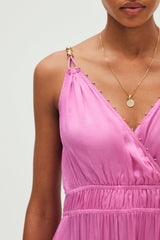 PHIONA PINK STRAP MAXI DRESS