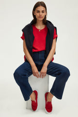 GIUSEPPA RED COTTON BLEND T-SHIRT