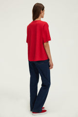 GIUSEPPA RED COTTON BLEND T-SHIRT