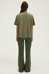 GIUSEPPA KHAKI COTTON BLEND T-SHIRT