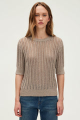 JOSELLE GOLD-TONE KNIT SWEATER