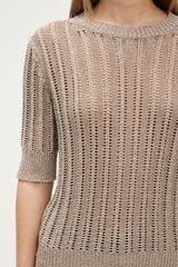 JOSELLE GOLD-TONE KNIT SWEATER