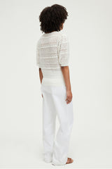 JOSSLYN OPENWORK LINEN BLEND SWEATER