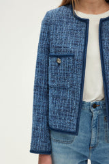 RAFEA BRAIDED TRIM TWEED JACKET