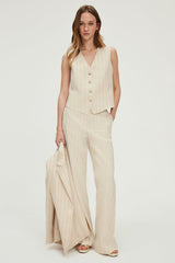 ROSENN GOLD TONE STRIPES WAISTCOAT