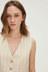 ROSENN GOLD TONE STRIPES WAISTCOAT