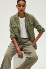 ROZALIA MILITARY STYLE COTTON LINEN JACKET