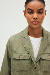 ROZALIA MILITARY STYLE COTTON LINEN JACKET