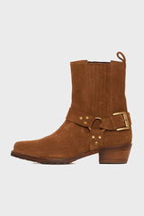 AARON BROWN BUCKLE STRAP SUEDE ANKLE BOOT
