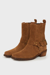 AARON BROWN BUCKLE STRAP SUEDE ANKLE BOOT