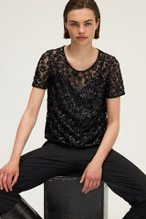 ALVY SEQUINED FLORAL TOP