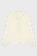 AMINA ROMANTIC NECKLINE COTTON BLOUSE