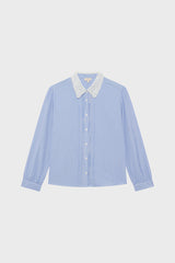 AYANA LACE COLLAR STRIPED SHIRT