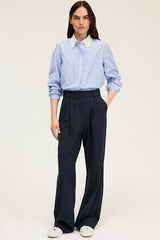 AYANA LACE COLLAR STRIPED SHIRT