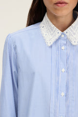 AYANA LACE COLLAR STRIPED SHIRT