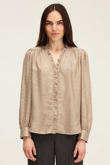 ARIANNE GOLDEN RUFFLED SHIRT