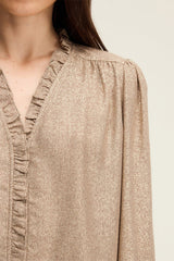 ARIANNE GOLDEN RUFFLED SHIRT