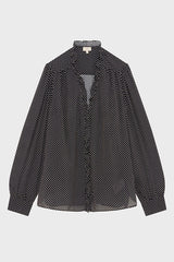 AZARIA POLKA DOTS RUFFLED SOFT SHIRT
