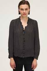 AZARIA POLKA DOTS RUFFLED SOFT SHIRT