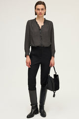 AZARIA POLKA DOTS RUFFLED SOFT SHIRT