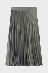 BERANA PLEATED SATIN MIDI SKIRT