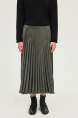 BERANA PLEATED SATIN MIDI SKIRT
