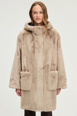MAVELA REVERSIBLE FAUX FUR COAT